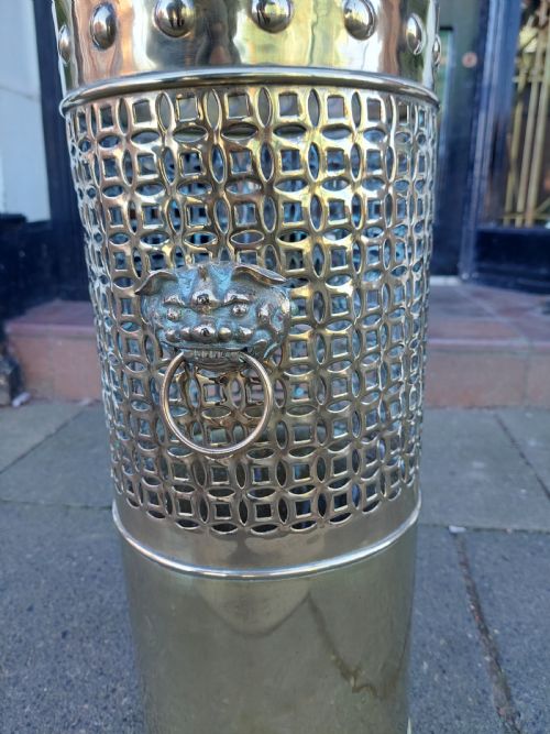 VICTORIAN PIERCED BRASS STICK STAND - ADDITIONAL PHOTO 13