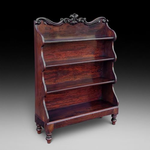 William IV Rosewood Waterfall Bookcase