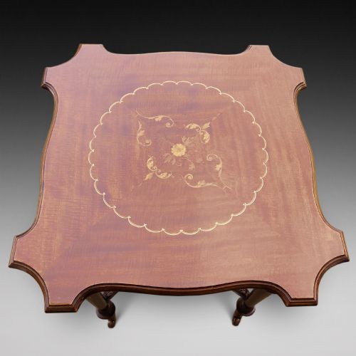 LATE 19THC MAHOGANY AND INLAID CENTRE TABLE - ADDITIONAL PHOTO 1