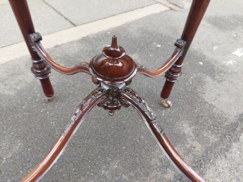 LATE 19THC MAHOGANY AND INLAID CENTRE TABLE - ADDITIONAL PHOTO 2