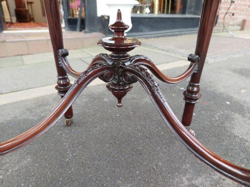 LATE 19THC MAHOGANY AND INLAID CENTRE TABLE - ADDITIONAL PHOTO 3