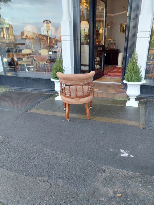 LATE 19THC WALNUT CAPTAINS CHAIR - ADDITIONAL PHOTO 8