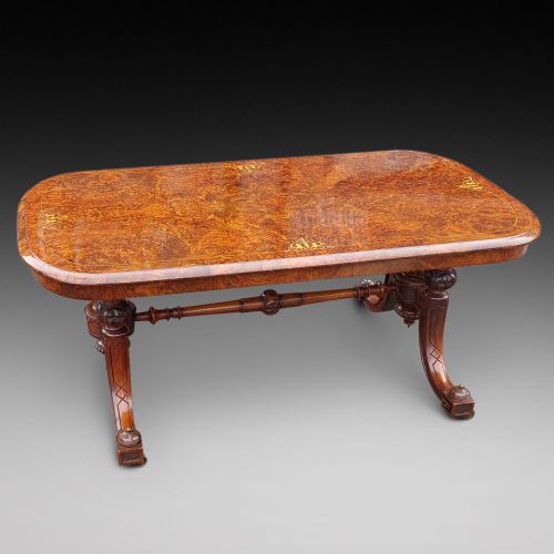 Victorian Burr Walnut and Amboyna Coffee Table
