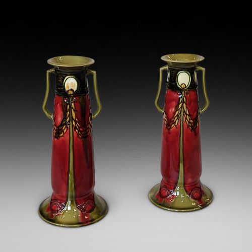 Pair of Minton Secessionist Vases