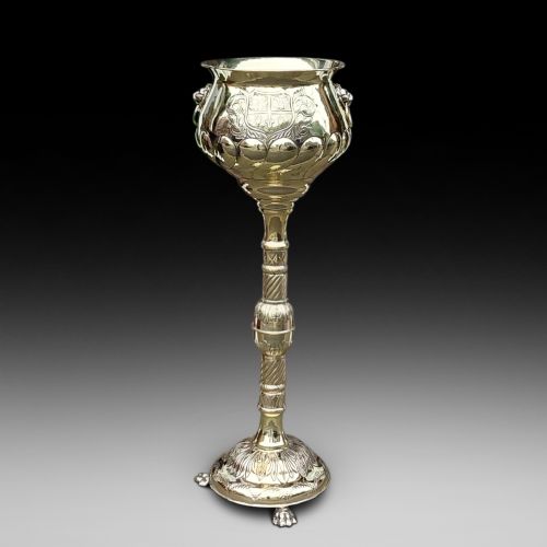 High Victorian Brass Pedestal Jardinière Planter