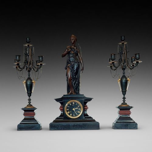 Victorian Mantle Clock Set