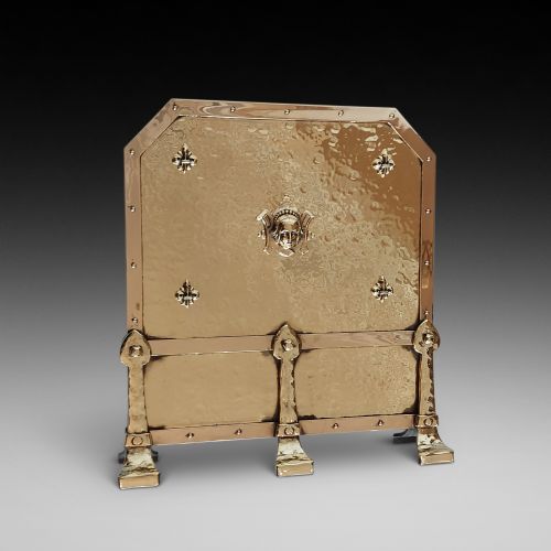 Arts and Crafts Brass Fire Screen