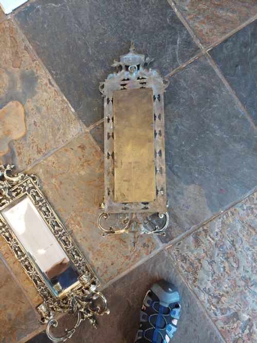 PAIR OF VICTORIAN BRASS GIRONDELLE WALL MIRRORS - ADDITIONAL PHOTO 6