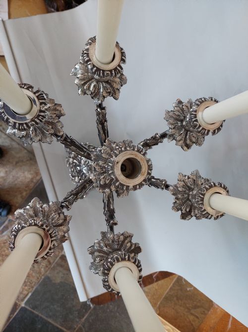 IMPOSING LATE19THC SILVER PLATED CANDELABRUM - ADDITIONAL PHOTO 7
