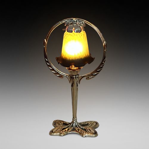 Art Nouveau Brass Table Lamp
