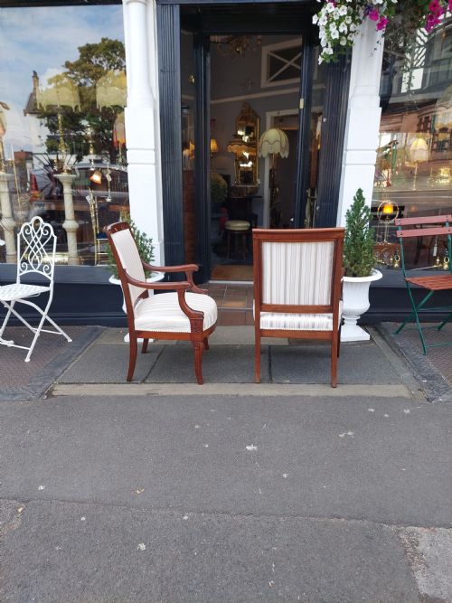 PAIR OF LATE 19TH CENTURY CARVED MAHOGANY OPEN ARMCHAIRS - ADDITIONAL PHOTO 7