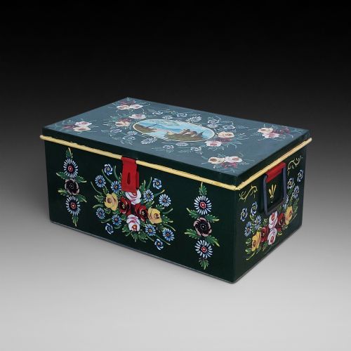 Canal Toleware Hand Painted Munitions Trunk