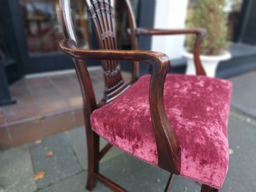 LATE 19THC HEPPLEWHITE STYLE ARM CHAIR - ADDITIONAL PHOTO 4