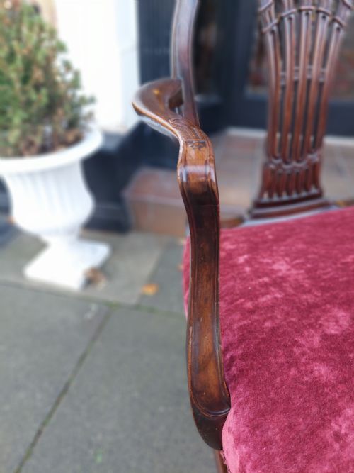 LATE 19THC HEPPLEWHITE STYLE ARM CHAIR - ADDITIONAL PHOTO 5