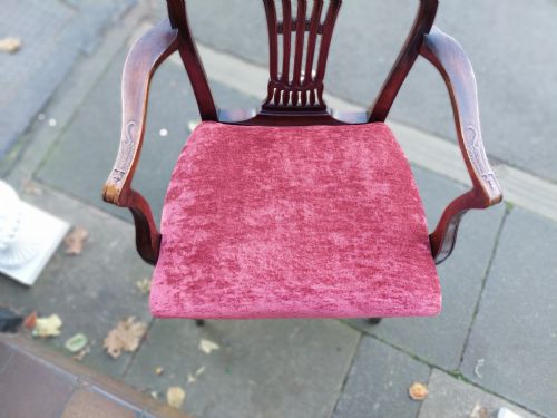 LATE 19THC HEPPLEWHITE STYLE ARM CHAIR - ADDITIONAL PHOTO 11