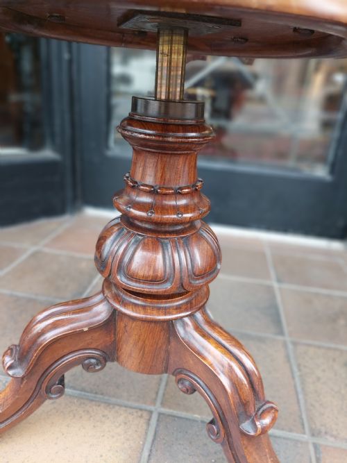 WALNUT RISE FALL DRESSING TABLEMUSIC PIANO STOOL - ADDITIONAL PHOTO 2