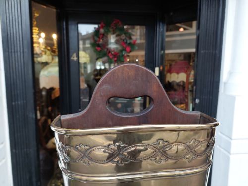 EDWARDIAN BRASS HALF MOON STICK STAND - ADDITIONAL PHOTO 6