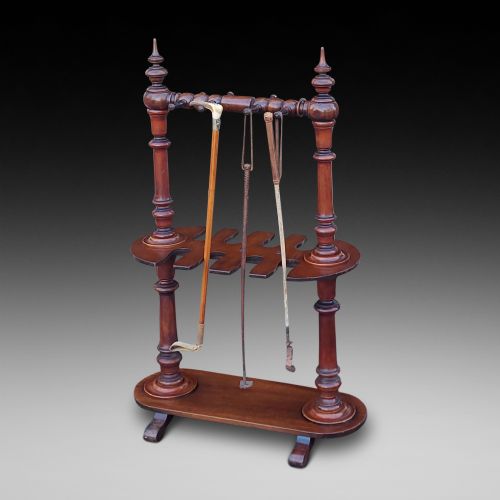 VICTORIAN MAHOGANY TACK ROOM WHIP STAND - ADDITIONAL PHOTO 1