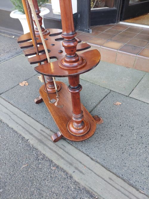 VICTORIAN MAHOGANY TACK ROOM WHIP STAND - ADDITIONAL PHOTO 4