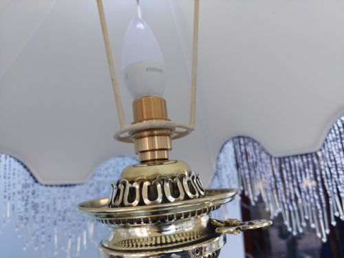 LATE 19THC BRASS OIL LAMP WITH CORINTHIAN COLUMN - ADDITIONAL PHOTO 7