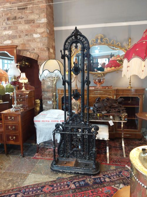 19THC CAST IRON HALL STAND BY THE FALKIRK FOUNDRY - ADDITIONAL PHOTO 1