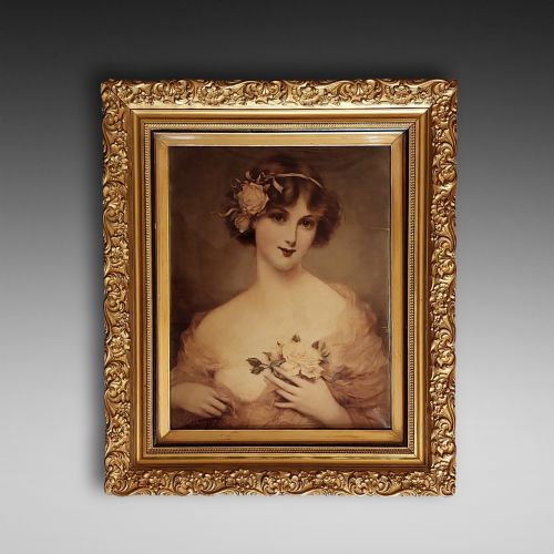 Art Nouveau Crystoleum Portrait - Albert Solbiac