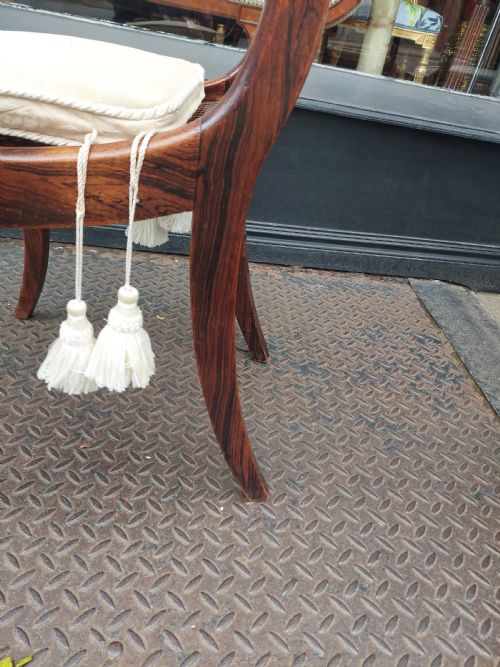 SET OF SIX REGENCY BRASS INLAID FAUX ROSEWOOD DINING CHAIRS - ADDITIONAL PHOTO 5