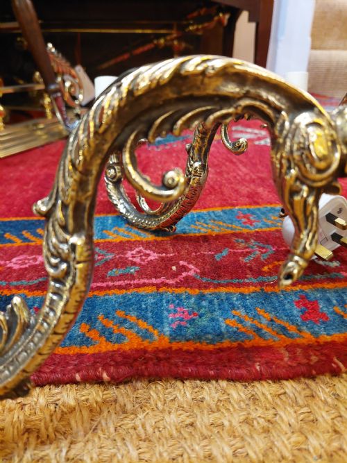 1920'S EIGHT BRANCH BRASS CHANDELIER WITH CAST ACANTHUS LEAF MOUNTS - ADDITIONAL PHOTO 10