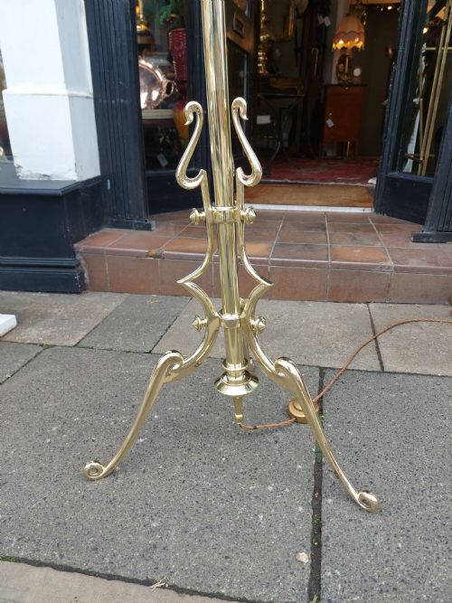 EARLY 20THC ART NOUVEAU ADJUSTABLE BRASS STANDARD LAMP - ADDITIONAL PHOTO 3