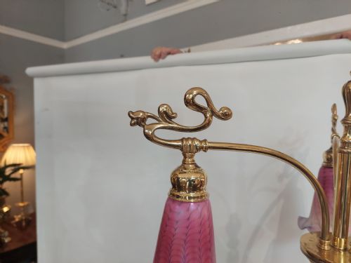 EARLY 20THC ART NOUVEAU BRASS STANDARD LAMP - ADDITIONAL PHOTO 5