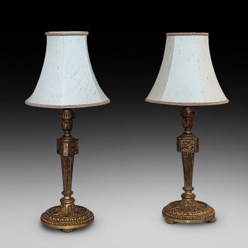 PAIR OF EARLY 19THC FRENCH GILTWOOD CHATEAU CANDLESTICKS - ADDITIONAL PHOTO 1