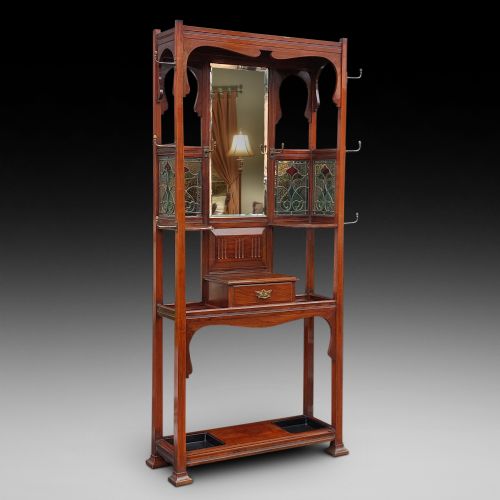 fig 2. Edwardian Mahogany Hat & Coat Hall Stand