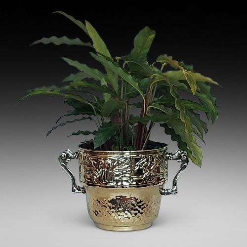 LATE 19THC FRENCH BRASS TWO HANDLED TROPHY VASE - ADDITIONAL PHOTO 1