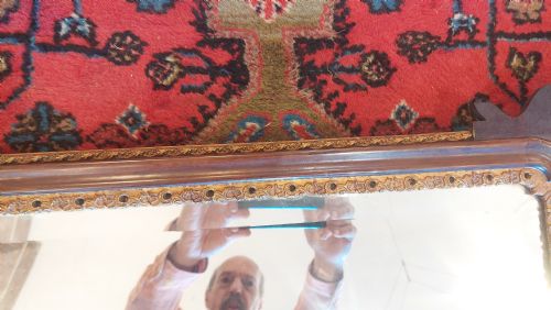 LATE 19THC GEORGE II STYLE WALNUT GILTWOOD WALL MIRROR - ADDITIONAL PHOTO 4