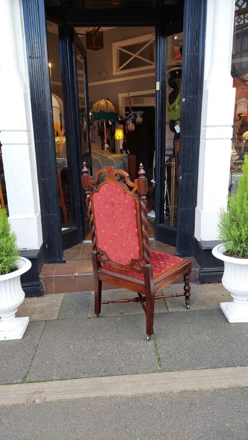 EARLY GOTHIC REVIVAL SOLID ROSEWOOD NURSING CHAIR - ADDITIONAL PHOTO 6