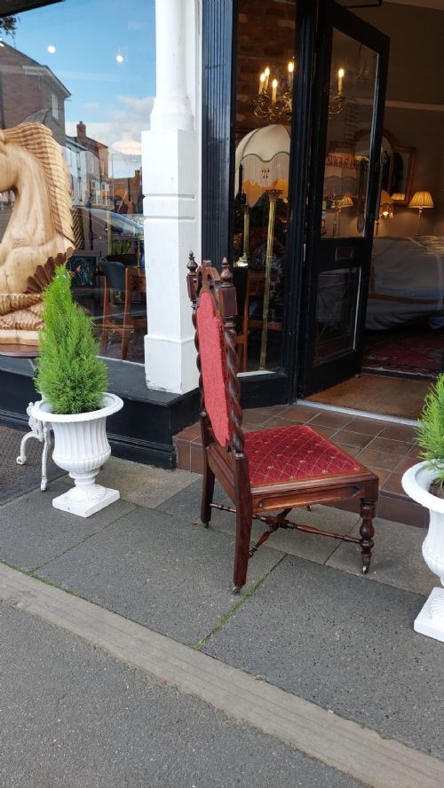 EARLY GOTHIC REVIVAL SOLID ROSEWOOD NURSING CHAIR - ADDITIONAL PHOTO 7