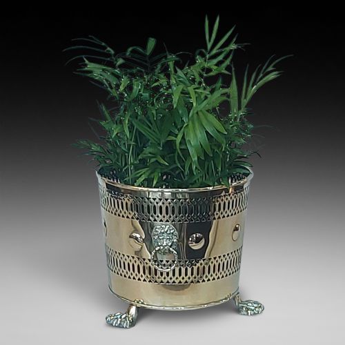 19THC PIERCED BRASS CYLINDRICAL PLANTER - ADDITIONAL PHOTO 1