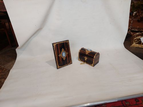 VICTORIAN COROMANDEL DESK SET LETTER BOX - ADDITIONAL PHOTO 10