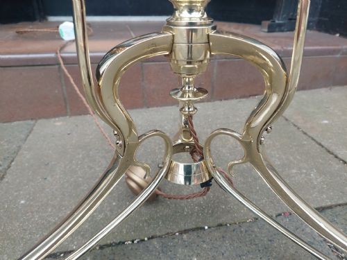 EARLY 20THC ART NOUVEAU BRASS STANDARD LAMP - ADDITIONAL PHOTO 3