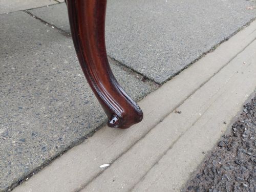 VICTORIAN MAHOGANY CABRIOLE LEGGED STOOL - ADDITIONAL PHOTO 5