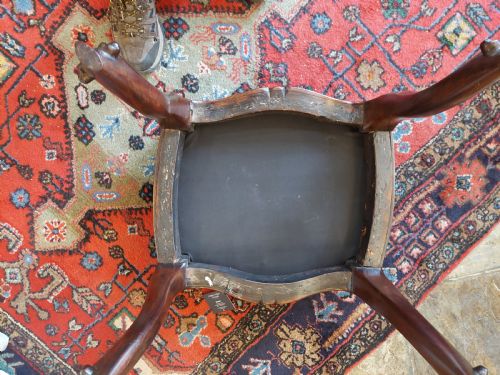 VICTORIAN MAHOGANY CABRIOLE LEGGED STOOL - ADDITIONAL PHOTO 6