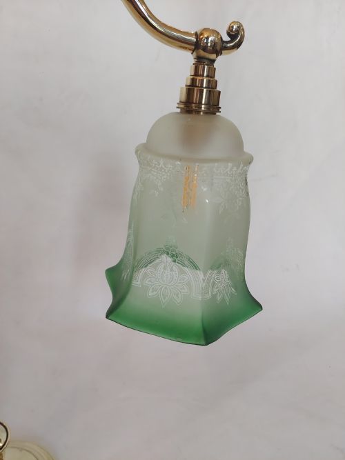 EARLY 20THC BRASS SWAN NECK DESK LAMP - ADDITIONAL PHOTO 3