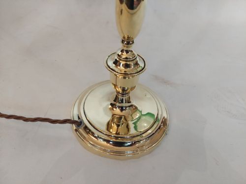 EARLY 20THC BRASS SWAN NECK DESK LAMP - ADDITIONAL PHOTO 6