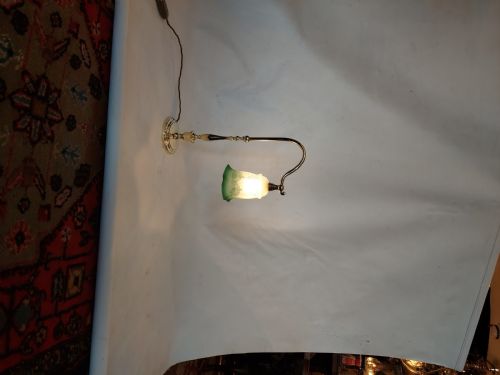 EARLY 20THC BRASS SWAN NECK DESK LAMP - ADDITIONAL PHOTO 1