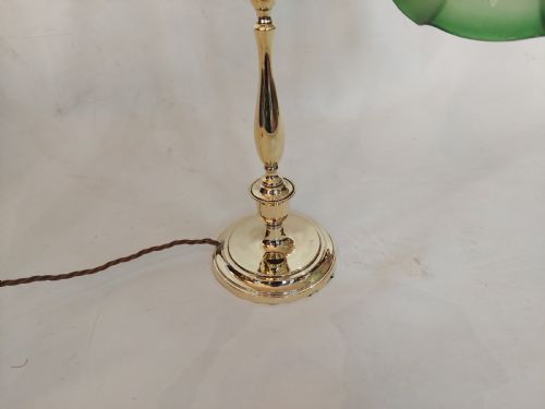 EARLY 20THC BRASS SWAN NECK DESK LAMP - ADDITIONAL PHOTO 2
