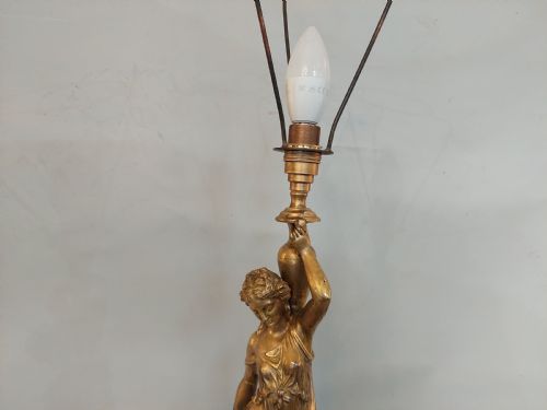 VICTORIAN COLD PAINTED BRONZE OIL LAMP - ADDITIONAL PHOTO 2