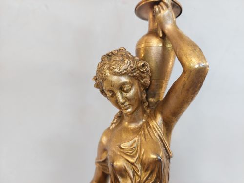 VICTORIAN COLD PAINTED BRONZE OIL LAMP - ADDITIONAL PHOTO 6