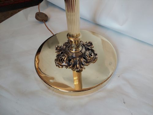 PAIR OF 1920'S BRASS STANDARD LAMP UPLIGHTERS - ADDITIONAL PHOTO 1