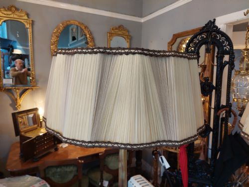 PAIR OF 1920'S BRASS STANDARD LAMP UPLIGHTERS - ADDITIONAL PHOTO 3
