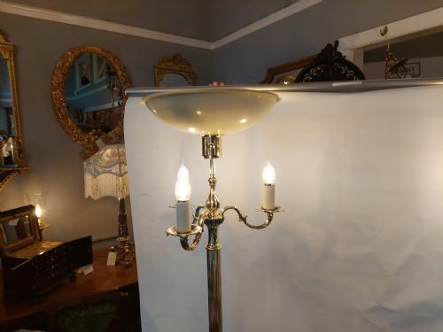PAIR OF 1920'S BRASS STANDARD LAMP UPLIGHTERS - ADDITIONAL PHOTO 13